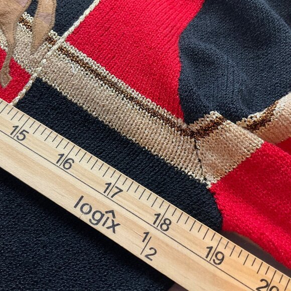 Vintage Antonella Preve Leather Horse Knit Sweater Equestrian Old Money - Picture 5 of 11